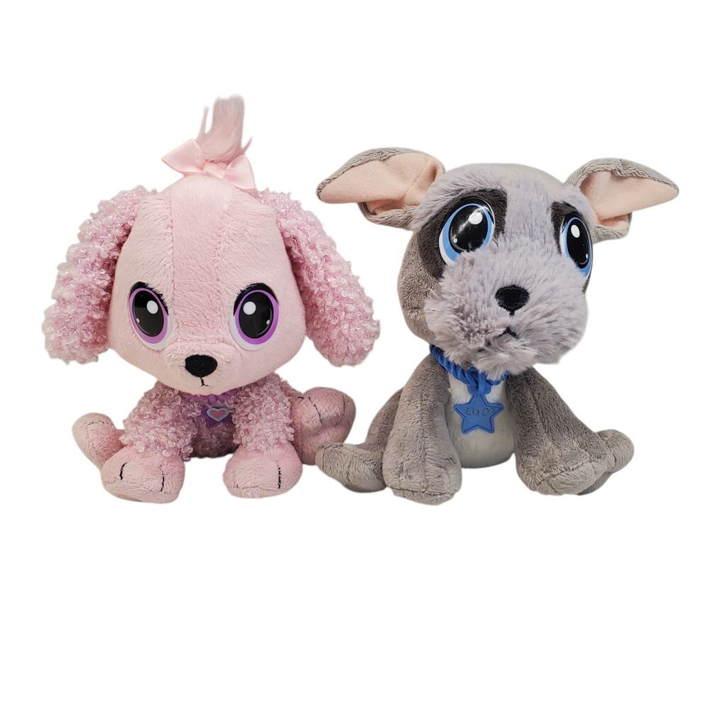 Little Tikes Rescue Tales Pink Poodle Grey Puppy Adoptable Pets Plush Toys 7"